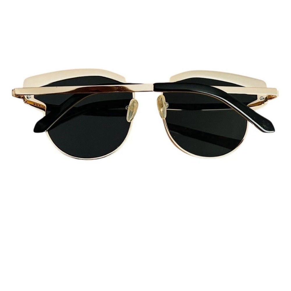 Karen Walker Superstars Felipe Sunglasses Blk/Gold Tone Mirrored Cat Eye - Picture 4 of 9